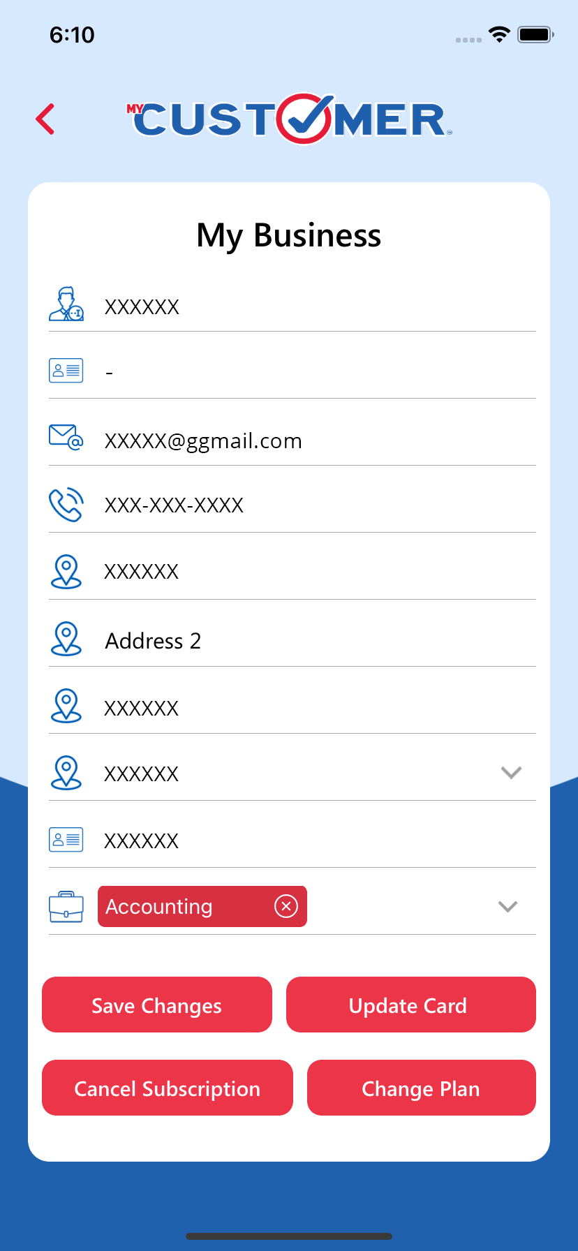 Add you Business in My Customer Check